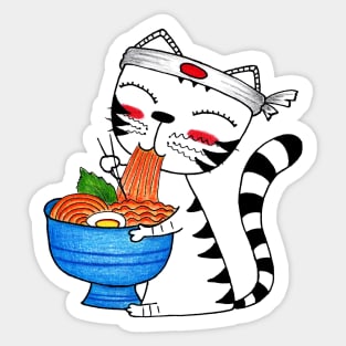Yuna Cat | The Ramen Bowl Embrace Sticker